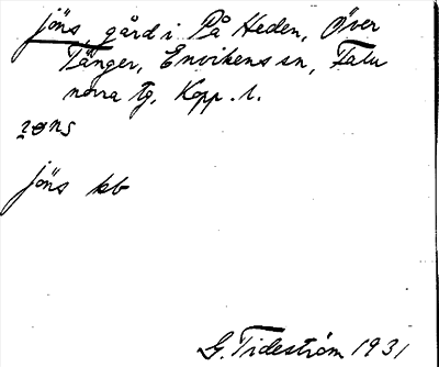 Bild på arkivkortet för arkivposten Jöns