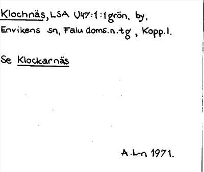 Bild på arkivkortet för arkivposten Klochnäs, se Klockarnäs