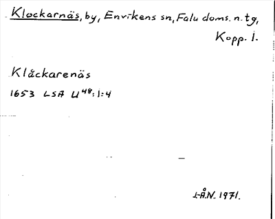 Bild på arkivkortet för arkivposten Klockarnäs