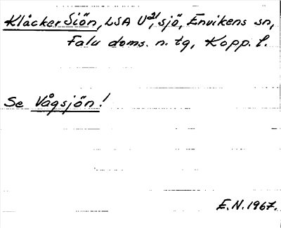 Bild på arkivkortet för arkivposten Klåcker Siön, se Vågsjön