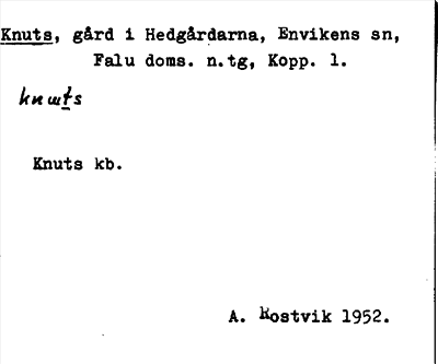 Bild på arkivkortet för arkivposten Knuts
