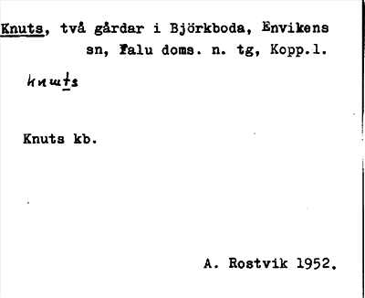 Bild på arkivkortet för arkivposten Knuts