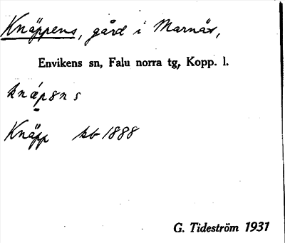 Bild på arkivkortet för arkivposten Knäppens