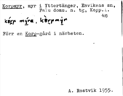 Bild på arkivkortet för arkivposten Korpmyr
