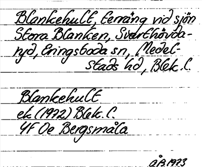 Bild på arkivkortet för arkivposten Blankehult