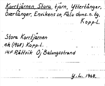 Bild på arkivkortet för arkivposten Korrtjärnen, Stora