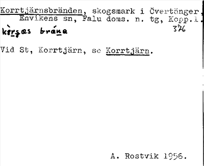 Bild på arkivkortet för arkivposten Korrtjärnsbränden, se Korrtjärn