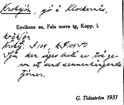 Bild på arkivkortet för arkivposten Kroksjön