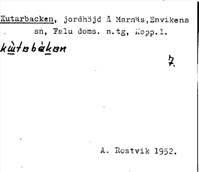 Bild på arkivkortet för arkivposten Kutarbacken