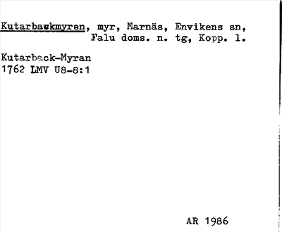 Bild på arkivkortet för arkivposten Kutarbackmyren