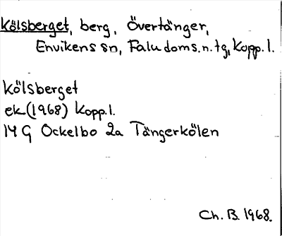 Bild på arkivkortet för arkivposten Kölsberget