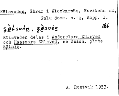 Bild på arkivkortet för arkivposten Kölsveden