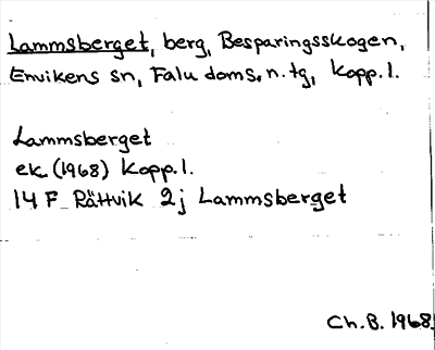 Bild på arkivkortet för arkivposten Lammsberget