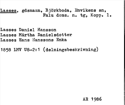 Bild på arkivkortet för arkivposten Lasses