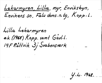 Bild på arkivkortet för arkivposten Lekarmyren, Lilla