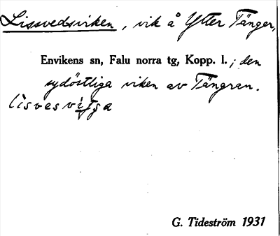 Bild på arkivkortet för arkivposten Lissvedsviken