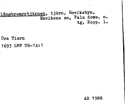 Bild på arkivkortet för arkivposten Långbromyrtjärnen