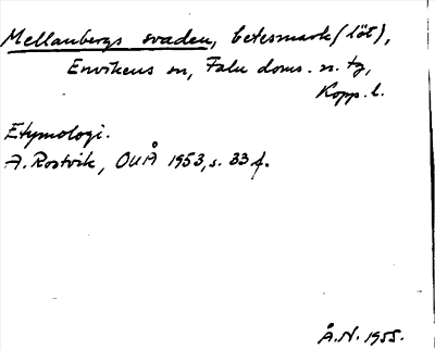 Bild på arkivkortet för arkivposten Mellanbergs svaden