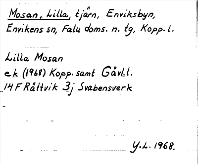 Bild på arkivkortet för arkivposten Mosan, Lilla