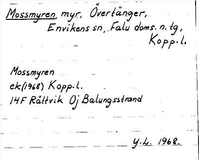 Bild på arkivkortet för arkivposten Mossmyren