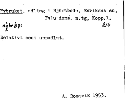 Bild på arkivkortet för arkivposten Nybruket