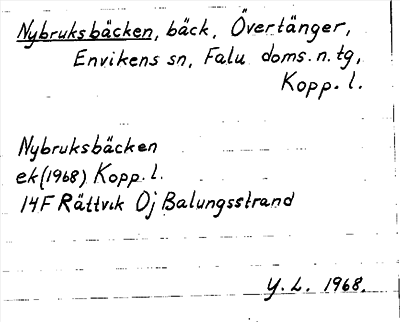 Bild på arkivkortet för arkivposten Nybruksbäcken