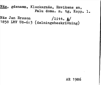 Bild på arkivkortet för arkivposten Näs