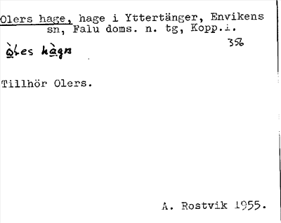 Bild på arkivkortet för arkivposten Olers hage