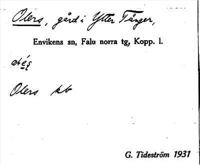 Bild på arkivkortet för arkivposten Olers
