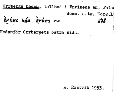 Bild på arkivkortet för arkivposten Orrbergs heden