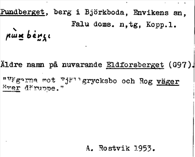 Bild på arkivkortet för arkivposten Pundberget