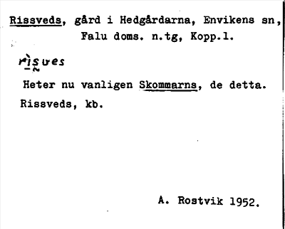 Bild på arkivkortet för arkivposten Rissveds