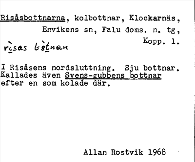 Bild på arkivkortet för arkivposten Risåsbottnarna