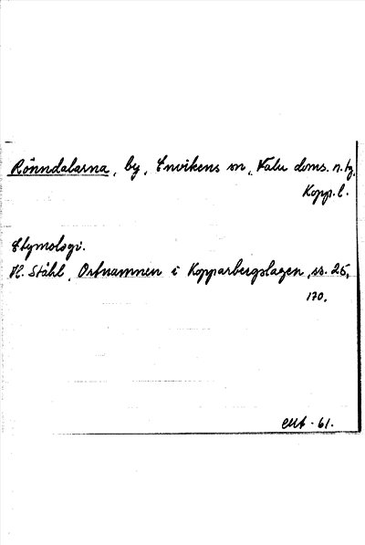 Bild på arkivkortet för arkivposten Rönndalarna