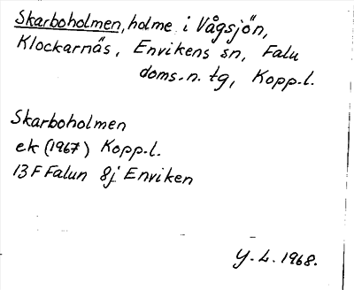 Bild på arkivkortet för arkivposten Skarboholmen