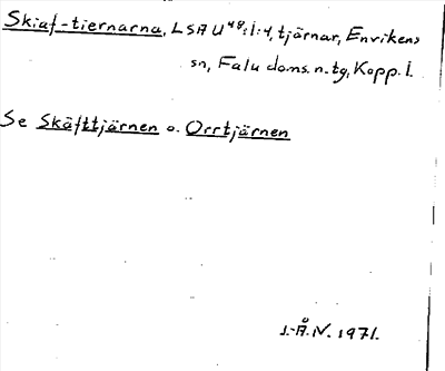 Bild på arkivkortet för arkivposten Skiaf-tiernarna, se Skäfttjärnen och Orrtjärnen