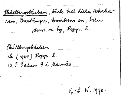 Bild på arkivkortet för arkivposten Skällbergsbäcken