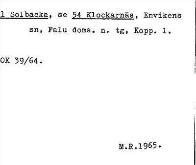 Bild på arkivkortet för arkivposten Solbacka, se 54 Klockarnäs