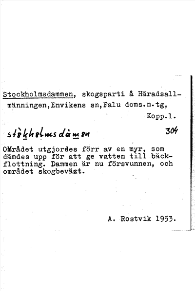 Bild på arkivkortet för arkivposten Stockholmsdammen