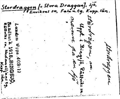 Bild på arkivkortet för arkivposten Stordraggen