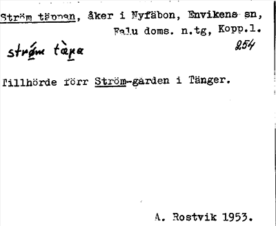Bild på arkivkortet för arkivposten Ström täppan