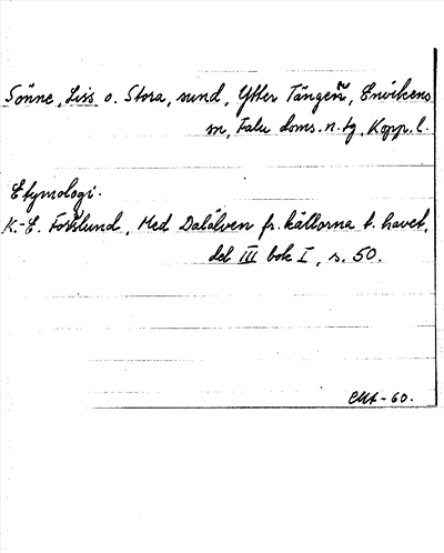 Bild på arkivkortet för arkivposten Sönne, Liss o. Stora