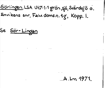 Bild på arkivkortet för arkivposten Sörlingen, se Sör-Lingan