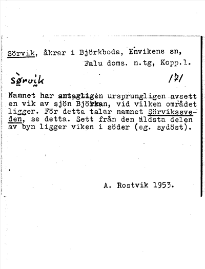 Bild på arkivkortet för arkivposten Sörvik