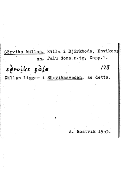 Bild på arkivkortet för arkivposten Sörviks källan