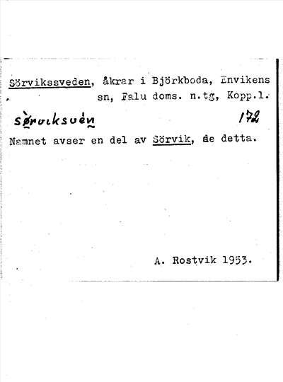 Bild på arkivkortet för arkivposten Sörvikssveden