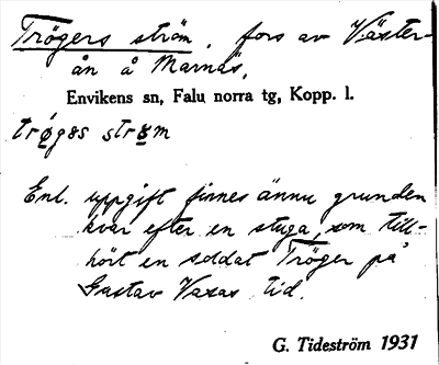 Bild på arkivkortet för arkivposten Trögers ström