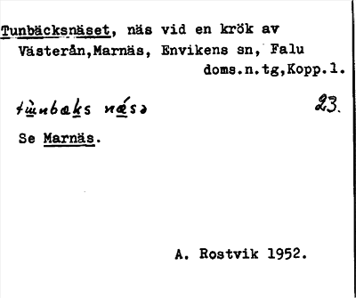Bild på arkivkortet för arkivposten Tunbäcksnäset, se Marnäs