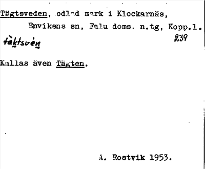 Bild på arkivkortet för arkivposten Tägtsveden