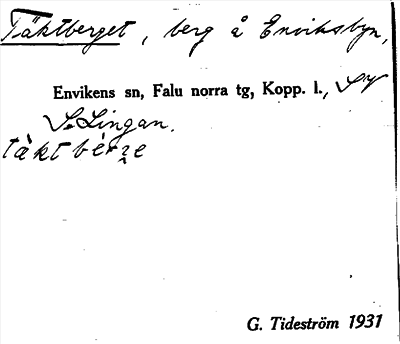 Bild på arkivkortet för arkivposten Täktberget